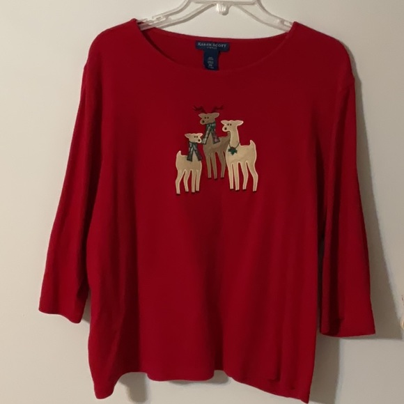 Karen Scott holiday top🎄 - Picture 1 of 3
